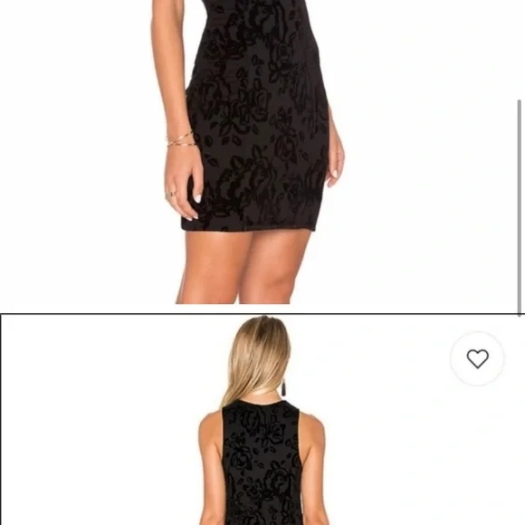 Free People Black Rose Burnout Velvet Whimsigoth Bodycon Dress S - Picture 11 of 11